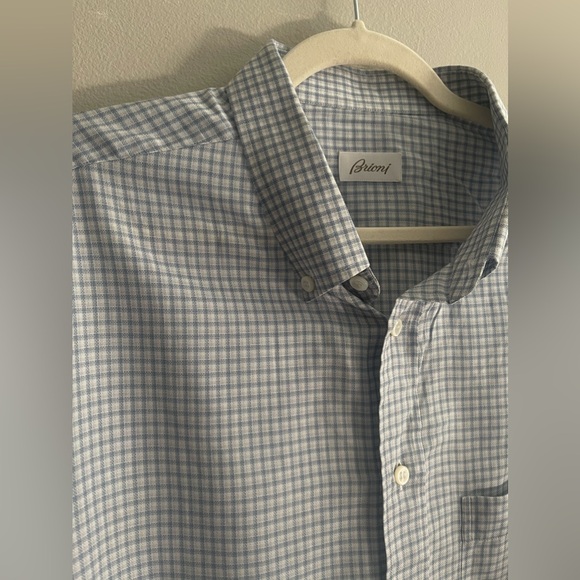 Brioni Button Down Shirt 3XL Blue - Picture 5 of 10